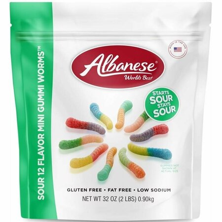 ALBANESE CONFECTIONERY GROUP GUMMI WORMS ASST 32OZ 53339
